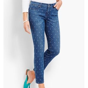 Talbots Denim Slim Ankle Curvy- anchor print ⚓️